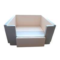 คอกกั้นเด็ก GEKO หนัง PU สีเทา-ขาว ขนาด Compact 1.35x1.35 ม.