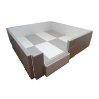 คอกกั้นเด็ก GEKO หนัง Silicone สีเทา-ขาว ขนาด Large 2.00x2.00 ม.