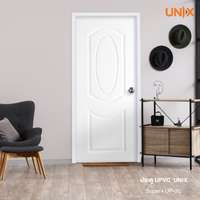 ประตู UPVC UNIX สำหรับภายนอก UP-2C ผิวA 80x200 สีขาว เจาะลูกบิด