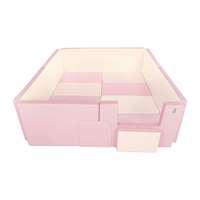 คอกกั้นเด็ก GEKO หนัง PU สีชมพู-ครีม ขนาด 1.97x2.15 ม. (6 ฟุต)