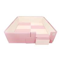 คอกกั้นเด็ก GEKO หนัง PU สีชมพู-ครีม ขนาด Large 2.00x2.00 ม.