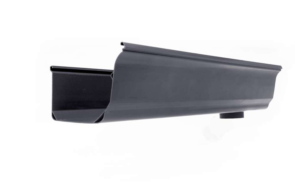 รางน้ำฝนพีวีซี OK เจาะรูขวา ยาว 4 เมตร สีเทา