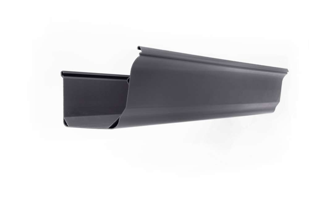 รางน้ำฝนพีวีซี แบบเรียบ OK ยาว 4 ม. สีเทา