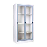 ตู้บานเลื่อนกระจกสูง สีเทา