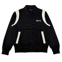 แจ็คเก็ต Bomber ปกเชิ้ตกระดุม ดำ 48 XL