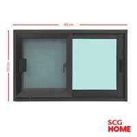 หน้าต่าง Aluminium S-S มุ้ง 80x50 ซม. สีดำ SCG HOME