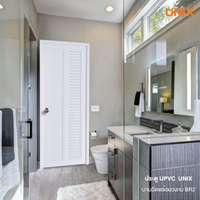 ประตูพร้อมวงกบ UPVC UNIX รุ่น Super+ BR2 สีขาว 70x200 ซม. (เจาะลูกบิด)