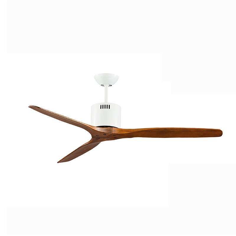 พัดลมเพดานใบพัดไม้แท้ รุ่น KEN SOLID WOOD 52นิ้ว DR สีขาว/โอ๊ค พร้อมรีโมท