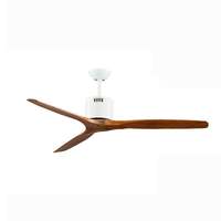 พัดลมเพดานใบพัดไม้แท้ รุ่น KEN SOLID WOOD 52นิ้ว DR สีขาว/โอ๊ค พร้อมรีโมท