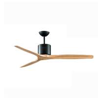 พัดลมเพดานใบพัดไม้แท้ รุ่น KEN SOLID WOOD 52นิ้ว DR สีดำ/เมเปิ้ล พร้อมรีโมท