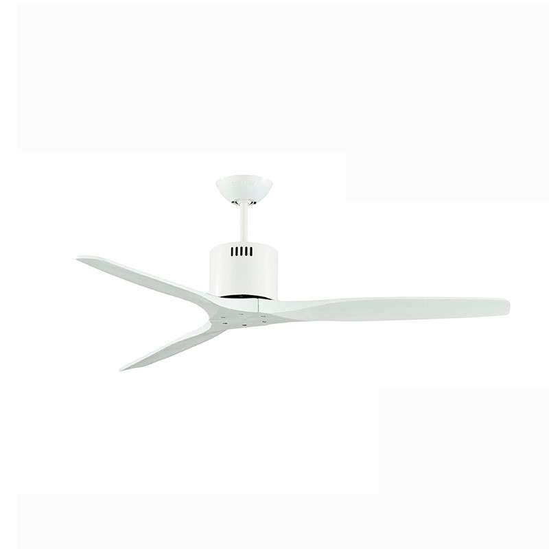 พัดลมเพดานใบพัดไม้แท้ รุ่น KEN SOLID WOOD 52นิ้ว DR สีขาว พร้อมรีโมท