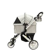 รถเข็นสำหรับสัตว์เลี้ยง Petology - Piccolocane รุ่น TANTO สีเงิน/ขาว