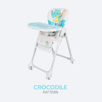 เก้าอี้กินข้าวเด็ก Bebeplay รุ่น Colorful เบาะPU ปรับสูงได้ 7 ระดับ ปรับนอน 3 ระดับ ลายไดโนเสาร์