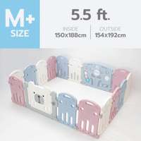 คอกกั้นเด็ก Bebeplay รุ่น Hug Bear ขนาด M+/5.5 ฟุต สีฟ้าชมพูขาว