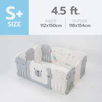 คอกกั้นเด็ก Bebeplay รุ่น Hug Bear ขนาด S+/4.5 ฟุต สีเทาขาว