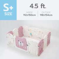 คอกกั้นเด็ก Bebeplay รุ่น Hug Bear ขนาด S+/4.5 ฟุต สีชมพูขาว