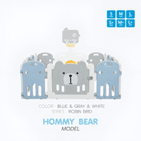 คอกกั้นเด็ก Bebeplay รุ่น Robin Bird ขนาด L+/6.5 ฟุต สีเทาขาว