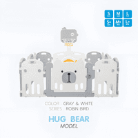 คอกกั้นเด็ก Bebeplay รุ่น Robin Bird ขนาด M+/5.5 ฟุต สีเทาขาว