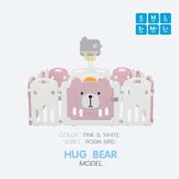 คอกกั้นเด็ก Bebeplay รุ่น Robin Bird ขนาด M+/5.5 ฟุต สีชมพูขาว