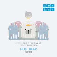 คอกกั้นเด็ก Bebeplay รุ่น Robin Bird ขนาด M/5 ฟุต สีฟ้าชมพูขาว