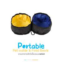 ชามอาหารสัตว์เลี้ยงแบบพกพากันน้ำ Hosttail ขนาด19*19cm สีดำ