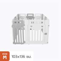 คอกสุนัข Hosttail รุ่น Pethome ExtraHeight 73 cm ขนาด M เทาขาว