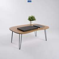 โต๊ะญี่ปุ่นพรีเมี่ยม ทรงถั่ว FASTTECT รุ่นขาเหล็กล็อค สีลาเต้