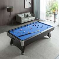 โต๊ะพูล Pool Billiard Table อุปกรณ์พร้อมเล่น รุ่น V1 ขนาด 7ฟุต โต๊ะสีดำ - สักหลาดสีน้ำเงิน