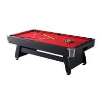 โต๊ะพูล Pool Billiard Table อุปกรณ์พร้อมเล่น รุ่น V1 ขนาด 7ฟุต โต๊ะสีดำ - สักหลาดสีแดง