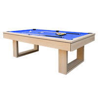 โต๊ะพูล Pool Billiard Table ลายไม้ รุ่น V.3 ขนาด 7 ฟุต สีอ่อน สักหลาดสีน้ำเงิน