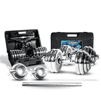 ดัมเบลโครเมี่ยม HFT 30 kg พร้อมข้อต่อ 60cm - Homefittools