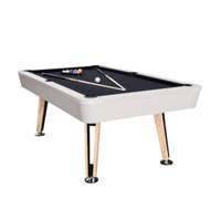 โต๊ะพูล  รุ่น V.22 ขนาด 7 ฟุต โต๊ะสีขาว สักหลากสีดำ