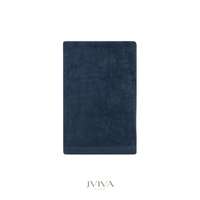 Jviva ผ้าขนหนูใยไผ่ 100% เช็ดผม (15x30นิ้ว) สีกรมท่า Navy Peony
