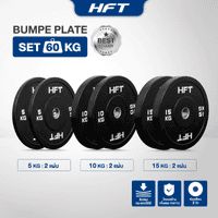 SET แผ่นน้ำหนัก HFT รุ่น Bumper 60 KG. - Homefittools