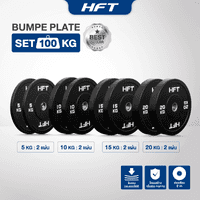 SET แผ่นน้ำหนัก HFT รุ่น Bumper 100 KG. - Homefittools