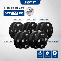 SET แผ่นน้ำหนัก HFT รุ่น Bumper 150 KG. - Homefittools