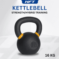 Kettlebell ดัมเบิ้ลหูหิ้ว สีดำด้าน 16 KG. - Homefittools