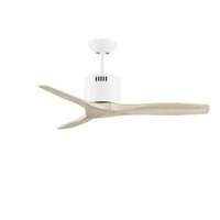 พัดลมเพดานใบพัดไม้แท้ รุ่น KEN SOLID WOOD 40นิ้ว DC MWH DR สี WASHED WHITE พร้อมรีโมท
