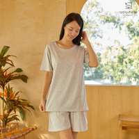 นอนสบาย ชุดนอน แขนสั้น - ขาสั้น สีเทาอ่อน size M