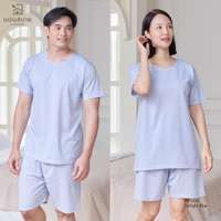 นอนสบาย ชุดนอน แขนสั้น - ขาสั้น สีฟ้าม่วง size L