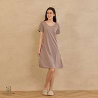 นอนสบาย ชุดนอน เดรส สีน้ำตาล size XL
