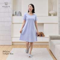 นอนสบาย ชุดนอน เดรส สีฟ้าม่วง size XL