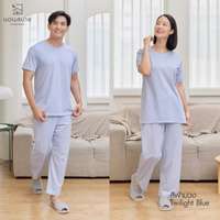 นอนสบาย ชุดนอน แขนสั้น - ขายาว สีฟ้าม่วง size M