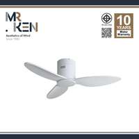 พัดลมเพดาน MR KEN รุ่น CAN Solid Wood 40" DC MWH-White HR NL  พร้อมรีโมทคอนโทรล