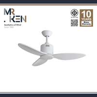 พัดลมเพดาน MR KEN รุ่น CAN Solid Wood 40" DC MWH-White DR NL  พร้อมรีโมทคอนโทรล