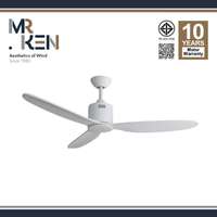 พัดลมเพดาน MR KEN รุ่น CAN Solid Wood 52" DC MWH-White DR NL  พร้อมรีโมทคอนโทรล