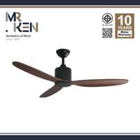 พัดลมเพดาน MR KEN รุ่น CAN Solid Wood 52" DC MB-Dark Walnut DR NL  พร้อมรีโมทคอนโทรล