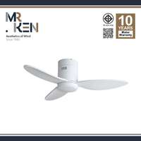 พัดลมเพดาน MR KEN รุ่น CAN Solid Wood 40" DC MWH-White HR LED  พร้อมรีโมทคอนโทรล