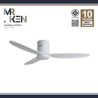 พัดลมเพดาน MR KEN รุ่น CAN Solid Wood 52" DC MWH-White HR LED  พร้อมรีโมทคอนโทรล