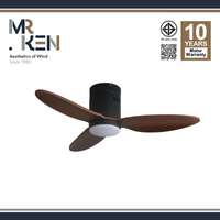 พัดลมเพดาน MR KEN รุ่น CAN Solid Wood 40" DC MB-Dark Walnut HR LED  พร้อมรีโมทคอนโทรล